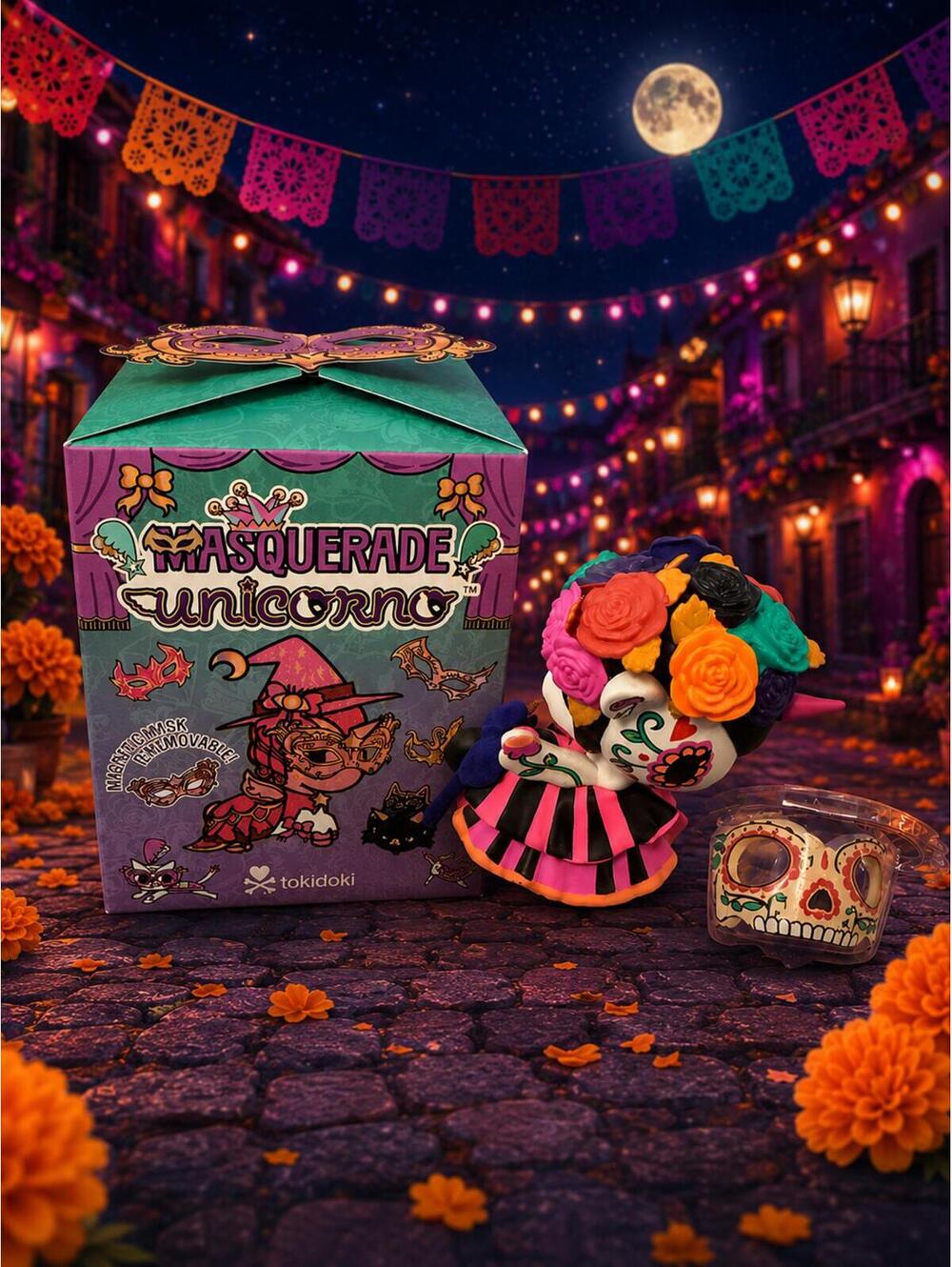 Majestic Muertos Tokidoki Masquerade Unicorno Figure with Box & Magnetic Mask